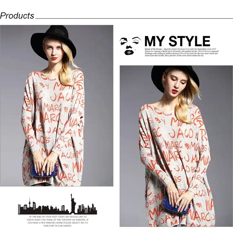New 2017 Autumn Casual Long Women Sweater Coat Batwing Sleeve Print Women's Sweaters Clothes Pullovers Fashion Pullover Clothing 14