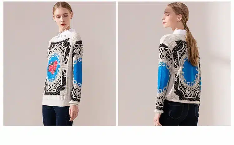 New 2017 Autumn Casual Women Sweater Coat Print O-Neck Women's Sweaters Clothes Pullovers Fashion Ladies Pullover Clothing Tops 15