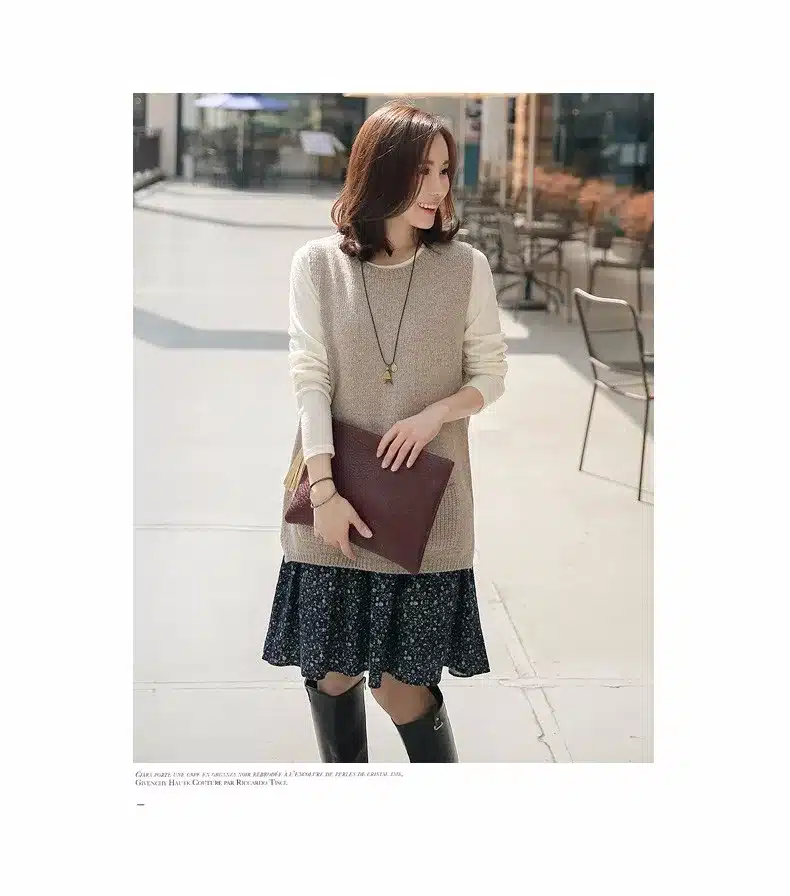 NEW Spring Korean version of knitted Cashmere Sweater Vest waistcoat female hedging loose knit sleeveless Vest jacket 16