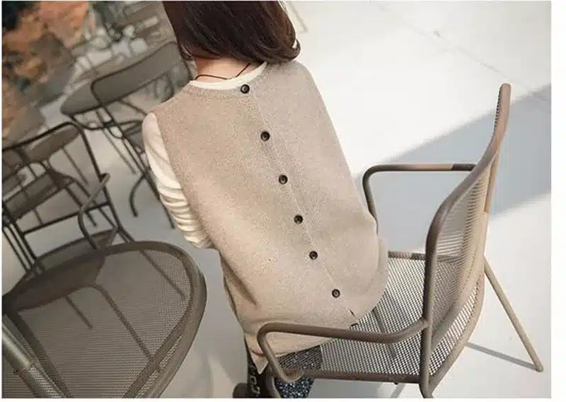 NEW Spring Korean version of knitted Cashmere Sweater Vest waistcoat female hedging loose knit sleeveless Vest jacket 17