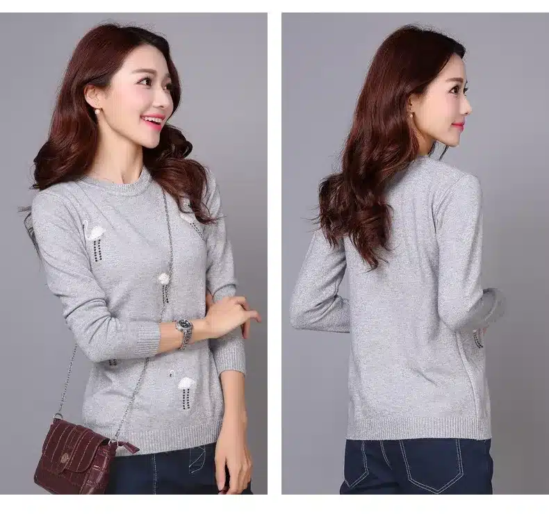 2017 Autumn Winter for women Cashmere sweater loose Warm Knitted Sweet Christmas Pullovers sweaters Casual sweater For Lady 7