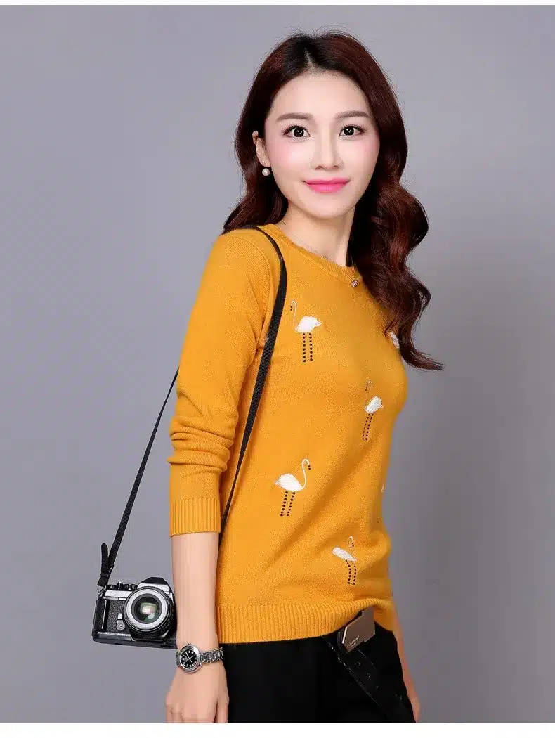 2017 Autumn Winter for women Cashmere sweater loose Warm Knitted Sweet Christmas Pullovers sweaters Casual sweater For Lady 8