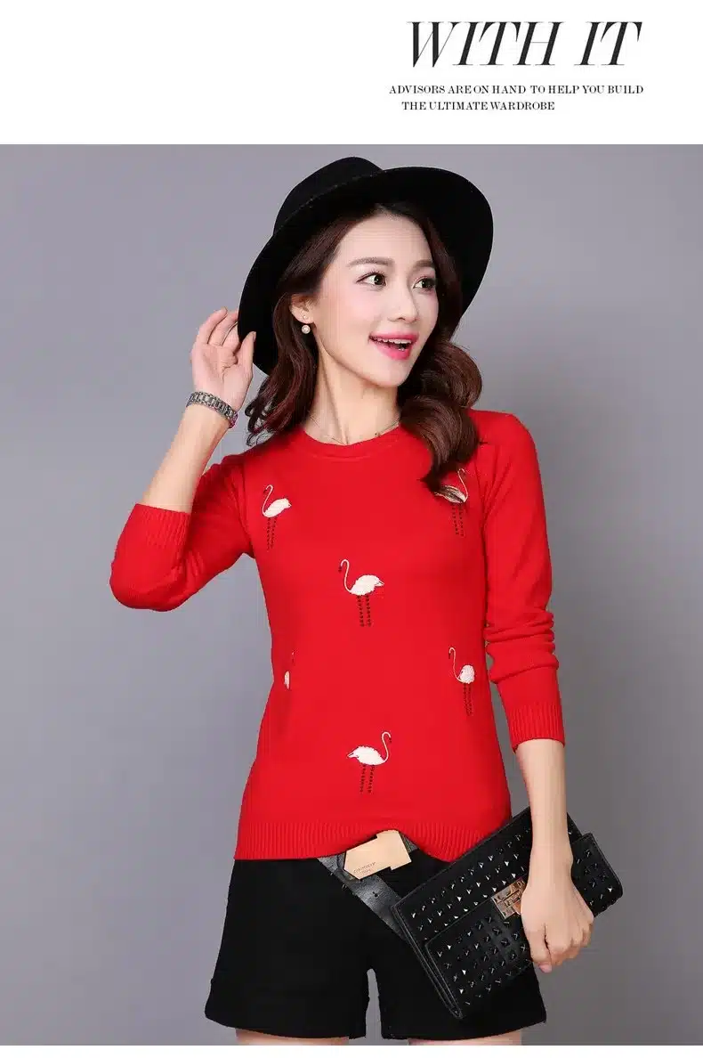 2017 Autumn Winter for women Cashmere sweater loose Warm Knitted Sweet Christmas Pullovers sweaters Casual sweater For Lady 11