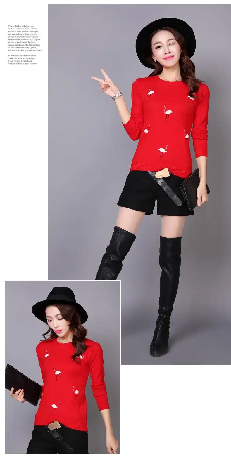 2017 Autumn Winter for women Cashmere sweater loose Warm Knitted Sweet Christmas Pullovers sweaters Casual sweater For Lady 12
