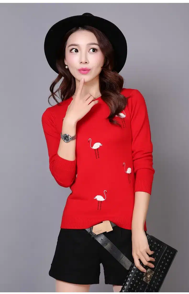 2017 Autumn Winter for women Cashmere sweater loose Warm Knitted Sweet Christmas Pullovers sweaters Casual sweater For Lady 13
