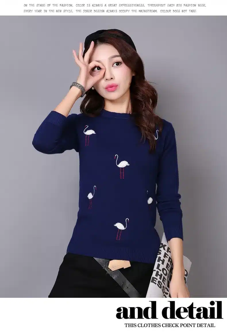2017 Autumn Winter for women Cashmere sweater loose Warm Knitted Sweet Christmas Pullovers sweaters Casual sweater For Lady 14