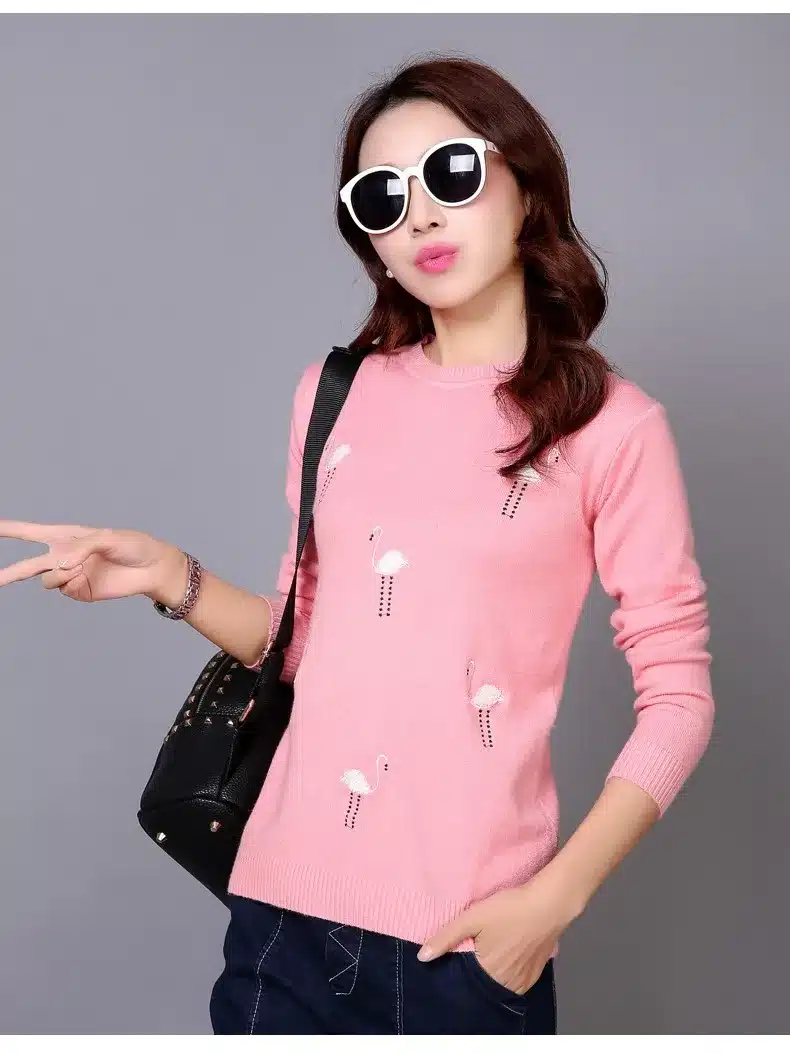 2017 Autumn Winter for women Cashmere sweater loose Warm Knitted Sweet Christmas Pullovers sweaters Casual sweater For Lady 17