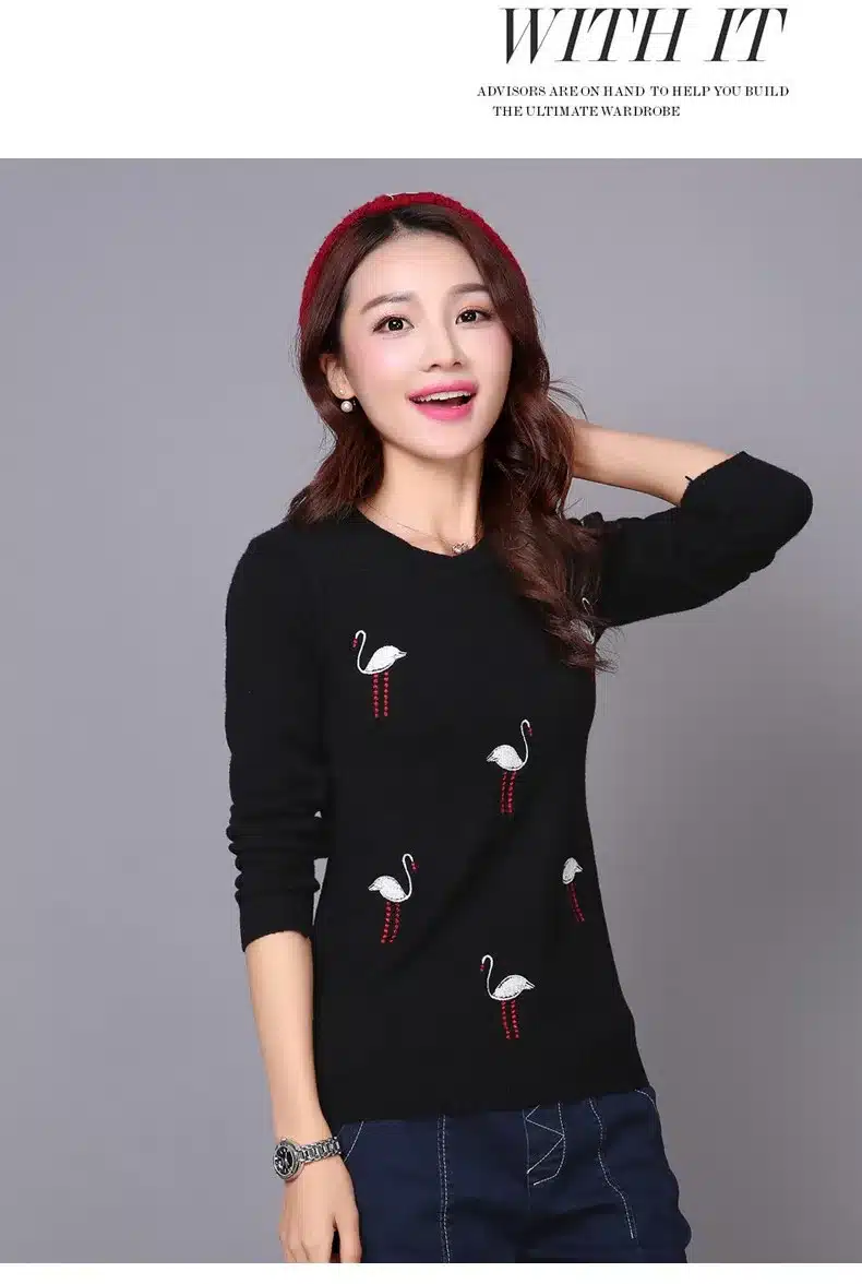 2017 Autumn Winter for women Cashmere sweater loose Warm Knitted Sweet Christmas Pullovers sweaters Casual sweater For Lady 20