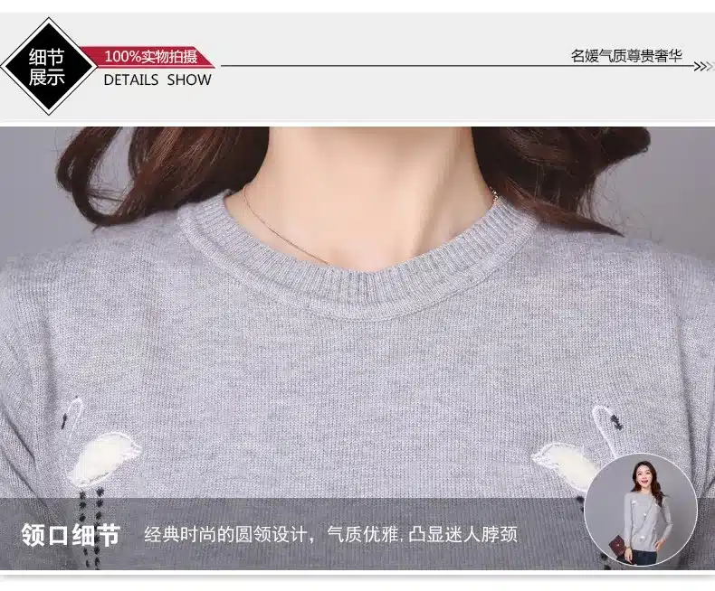 2017 Autumn Winter for women Cashmere sweater loose Warm Knitted Sweet Christmas Pullovers sweaters Casual sweater For Lady 22