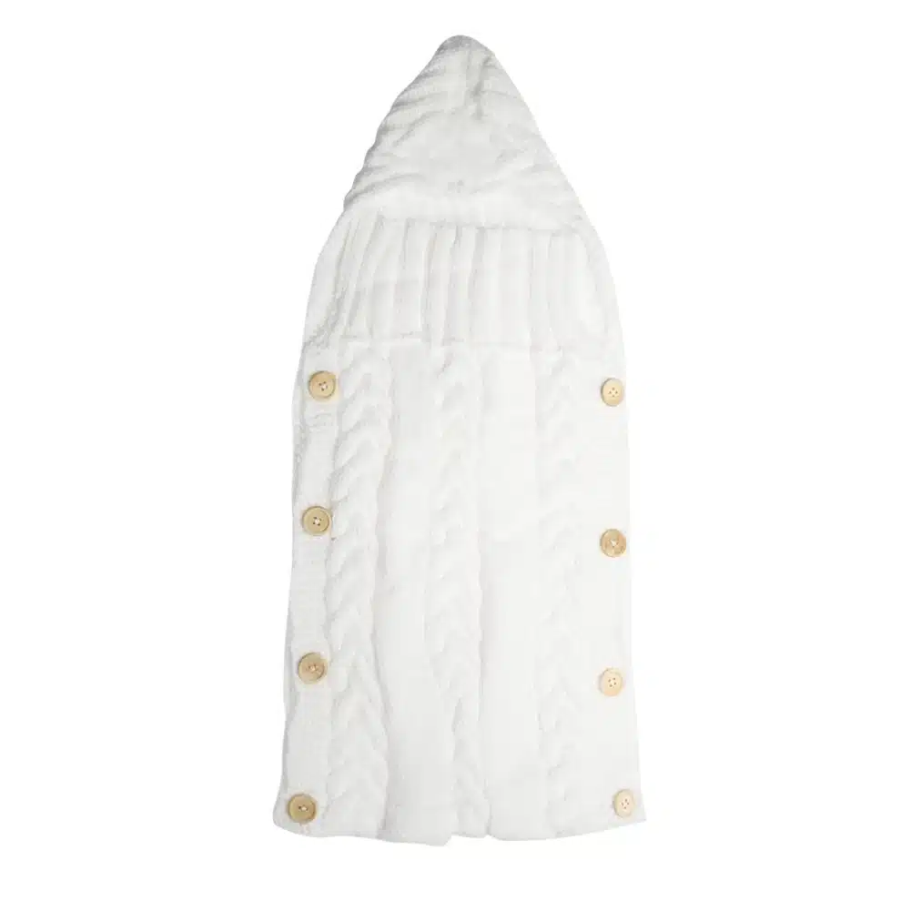 70*35cm Newborn Baby Sleeping Bag Winter Warm Wool Knitted Hoodie Swaddle Wrap Cute Soft Infant Swaddling Blanket Sleeping Bag 16
