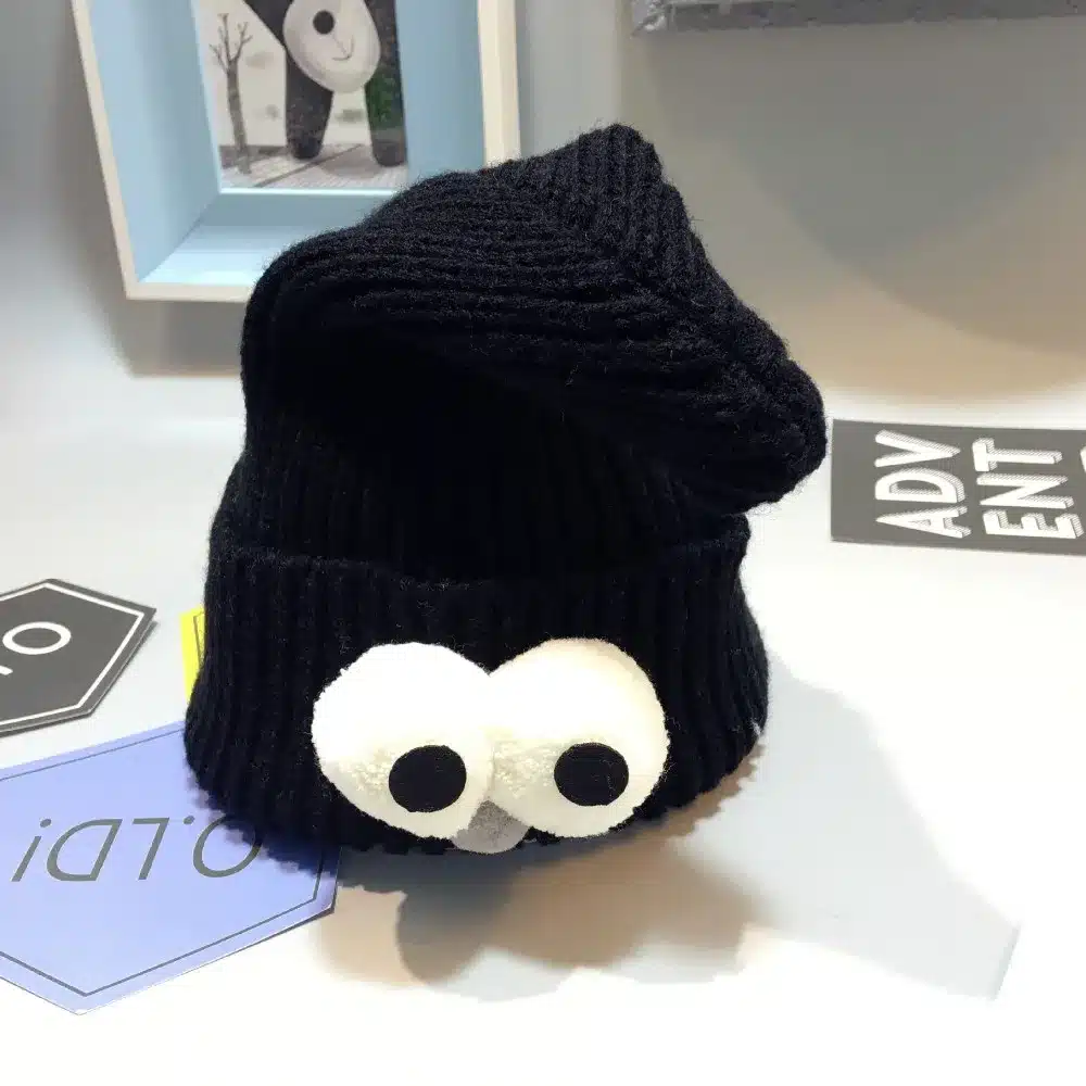 2017 Baby Cap& Hat Winter Korean Newborn Baby Hat Lovely Big Eye Knitted Wool Children Cap Sharp Necromancer Baby Cap for 3-36 M 13