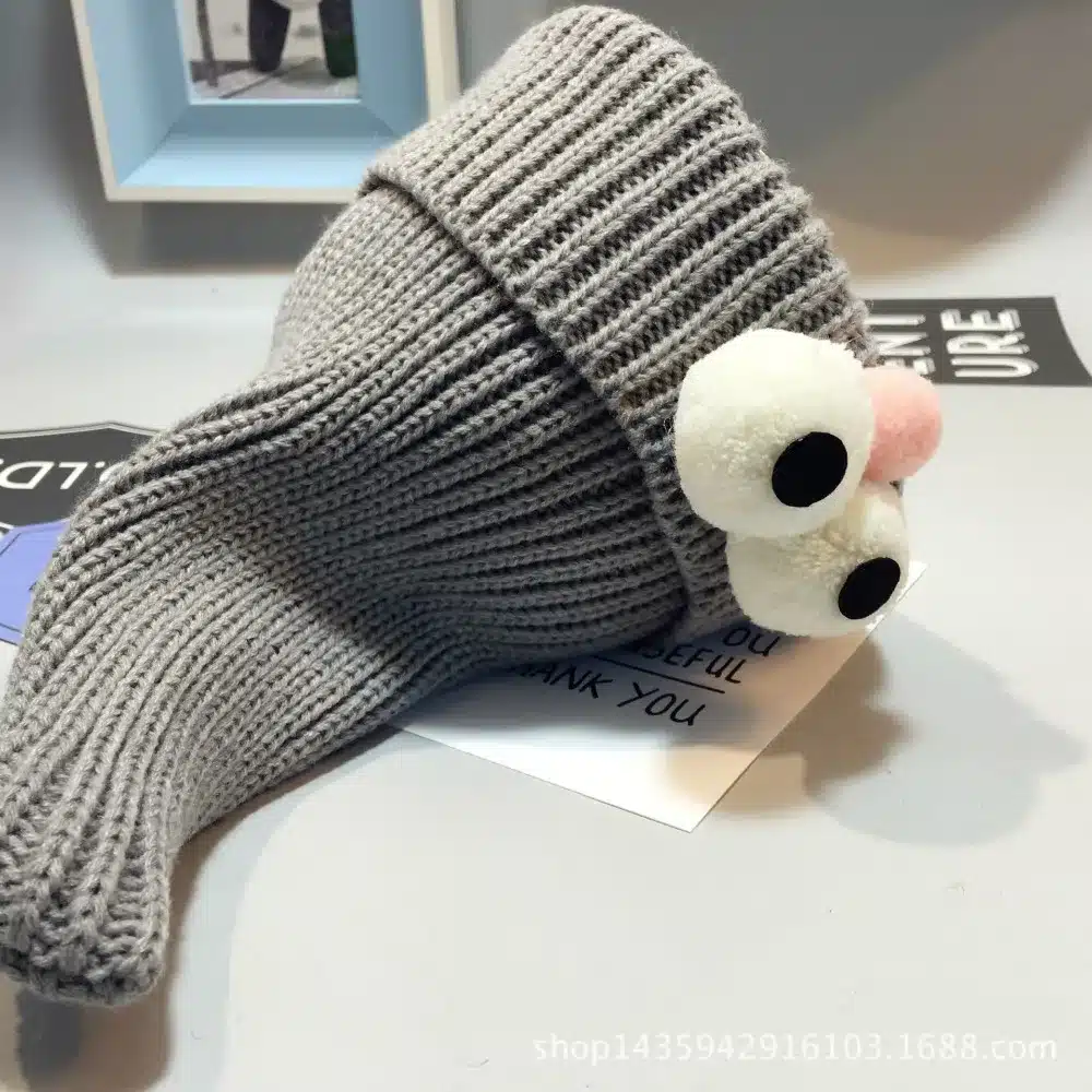 2017 Baby Cap& Hat Winter Korean Newborn Baby Hat Lovely Big Eye Knitted Wool Children Cap Sharp Necromancer Baby Cap for 3-36 M 18