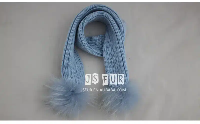 New Design Brand 1-3years Scarves Knitted Cute Boys Children Warm Matching Colorful Raccoon Fur Pom Pom Winter Scarf Scarves 12