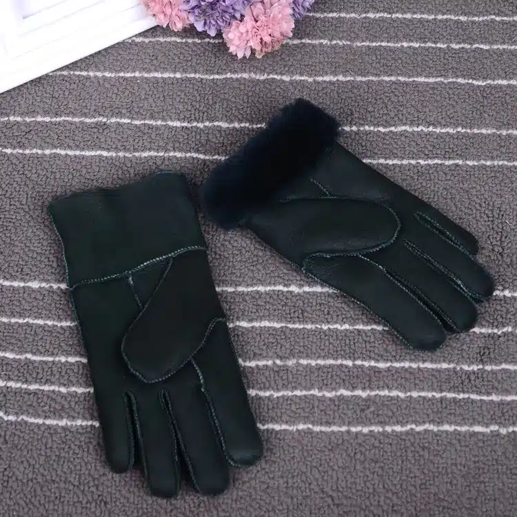Winter gloves kids real fur gloves for children Thicker leather rabbit fur gloves 100% wool child five finger Russia warm gloves 16