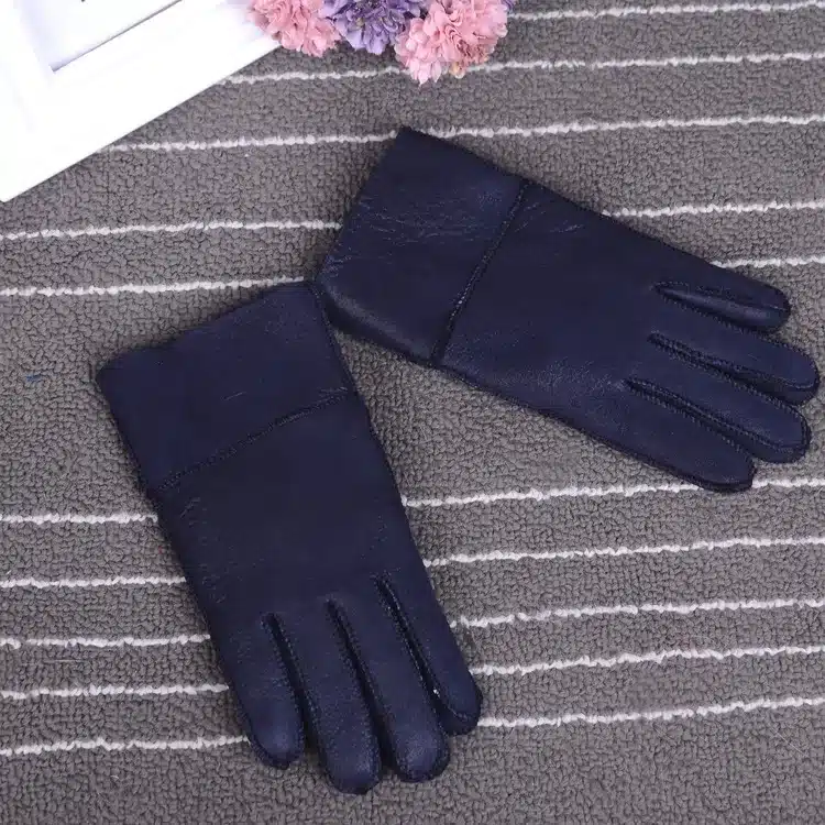 Winter gloves kids real fur gloves for children Thicker leather rabbit fur gloves 100% wool child five finger Russia warm gloves 27