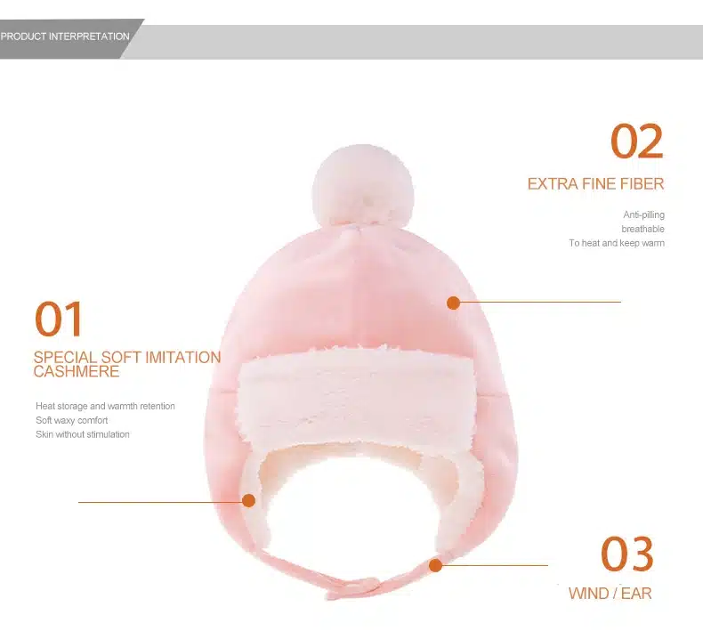 HH TU 3 Colors Toddlers Cool Baby Boy Girl Kids Infant Winter Pilot Aviator Warm Cap Hat Beanie Ear Flap Soft Hat 11