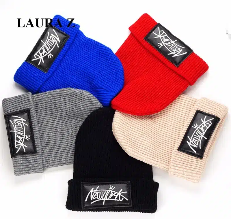LAURASHOW Kids Boys Girl Hip Hop Cap Real Raccoon Fur Ball Pom Poms Knitted Wool Beanie Hat Warm Winter 16