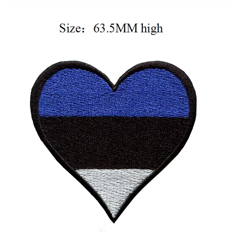 63.5MM high Estonia flag patch of heart patch iron sticker/biker vest patch/iron on patch 9