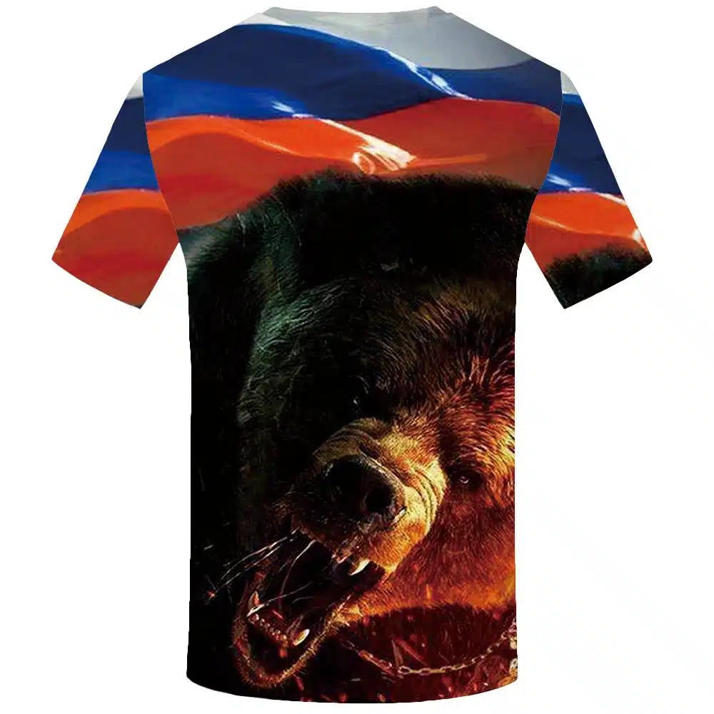 KYKU Brand Bear T Shirt Russia T-shirt Sturdy Tshirt Sexy Male Shirts 3d T-shirt Animal Mens Clothing Casual Shirt Men 45