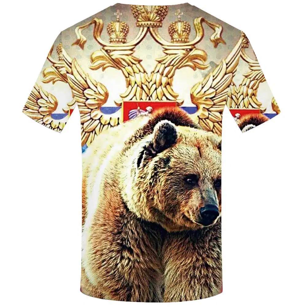 KYKU Brand Bear T Shirt Russia T-shirt Sturdy Tshirt Sexy Male Shirts 3d T-shirt Animal Mens Clothing Casual Shirt Men 47