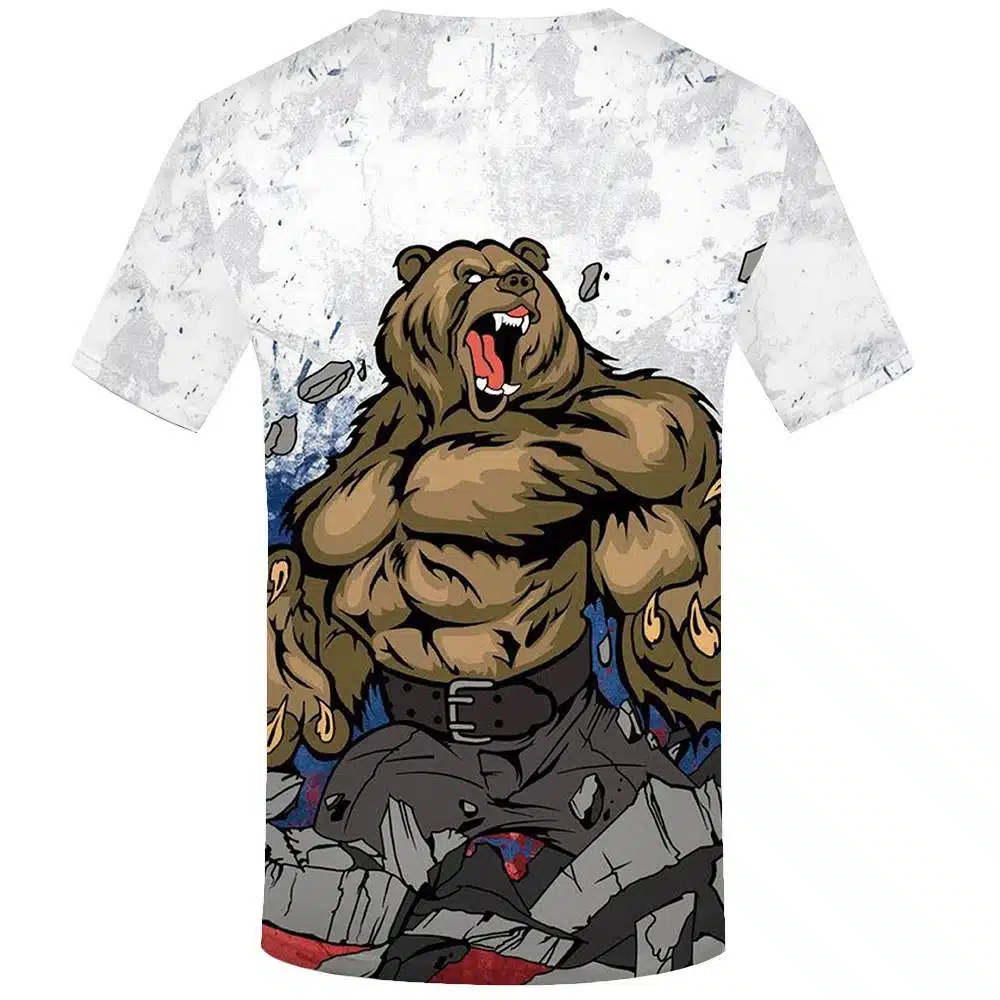 KYKU Brand Bear T Shirt Russia T-shirt Sturdy Tshirt Sexy Male Shirts 3d T-shirt Animal Mens Clothing Casual Shirt Men 49