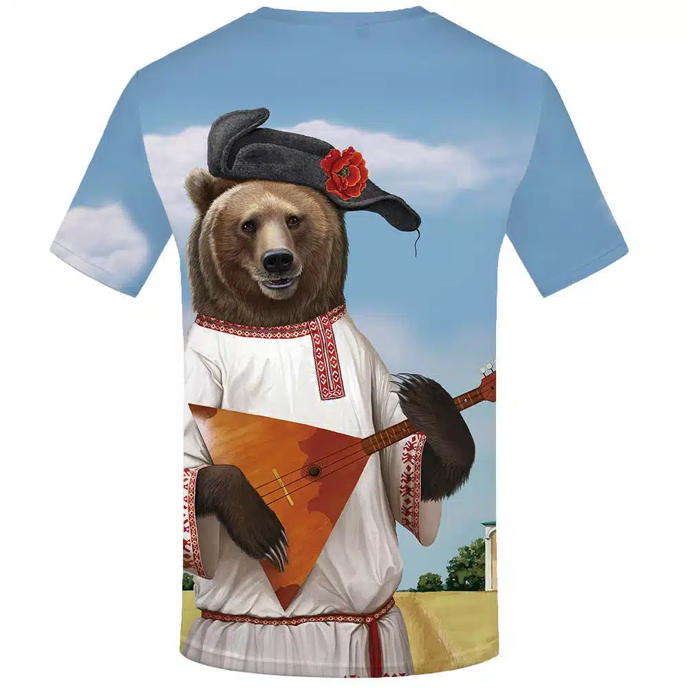 KYKU Brand Bear T Shirt Russia T-shirt Sturdy Tshirt Sexy Male Shirts 3d T-shirt Animal Mens Clothing Casual Shirt Men 51
