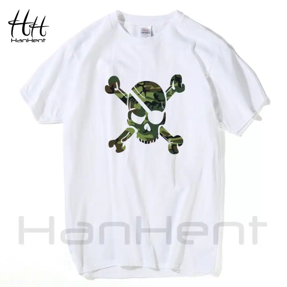 HanHent Camouflage Skull Swag T shirt Men Pirates Casual Cotton Short Sleeve Men's T-shirts Fitness clothing Russia Amry TA0529 10