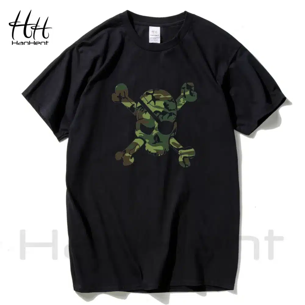 HanHent Camouflage Skull Swag T shirt Men Pirates Casual Cotton Short Sleeve Men's T-shirts Fitness clothing Russia Amry TA0529 13