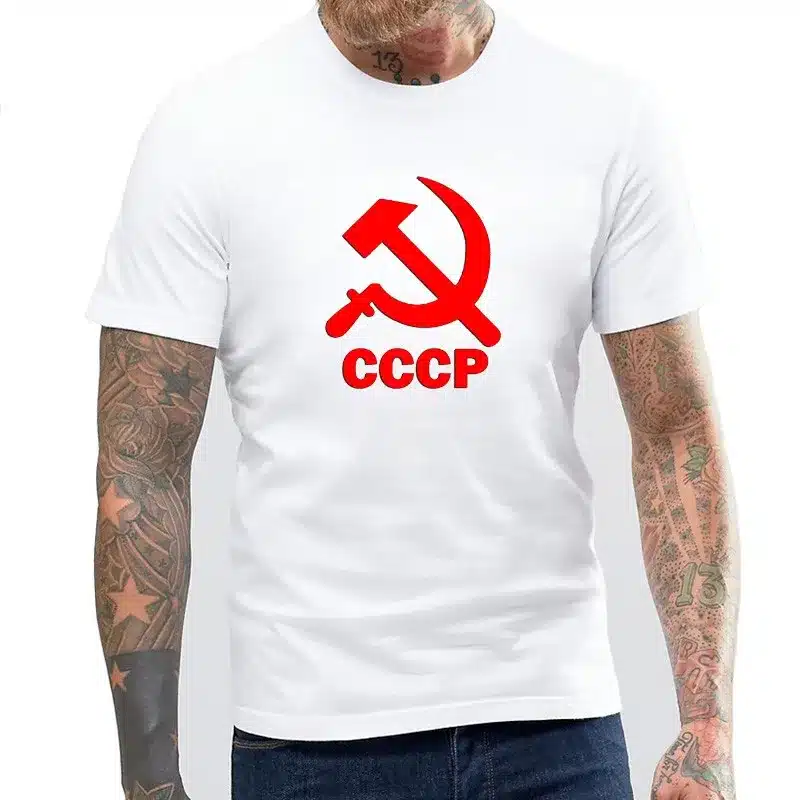 Unique CCCP Russian T Shirts Men USSR Soviet Union KGB Man T-shirt Short Sleeve Moscow Russia Tees Cotton O Neck Tops 10