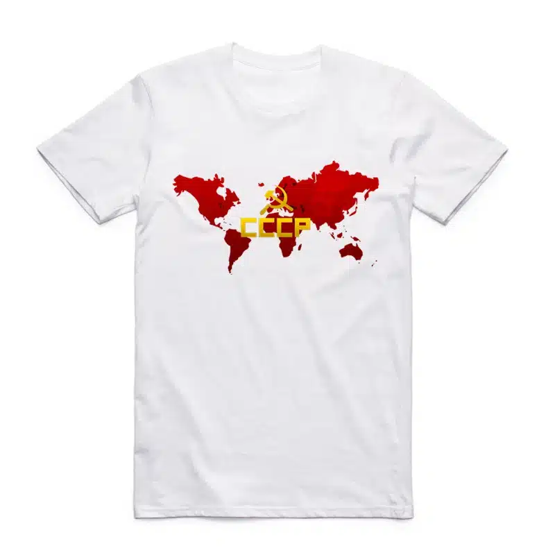 2017 S-XXXL Men's CCCP Russian T-shirt Short sleeve O-Neck White Moscow Russia Tshirt USSR Soviet Union Swag T shirt 11