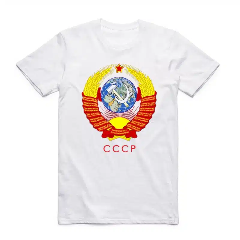 2017 S-XXXL Men's CCCP Russian T-shirt Short sleeve O-Neck White Moscow Russia Tshirt USSR Soviet Union Swag T shirt 14