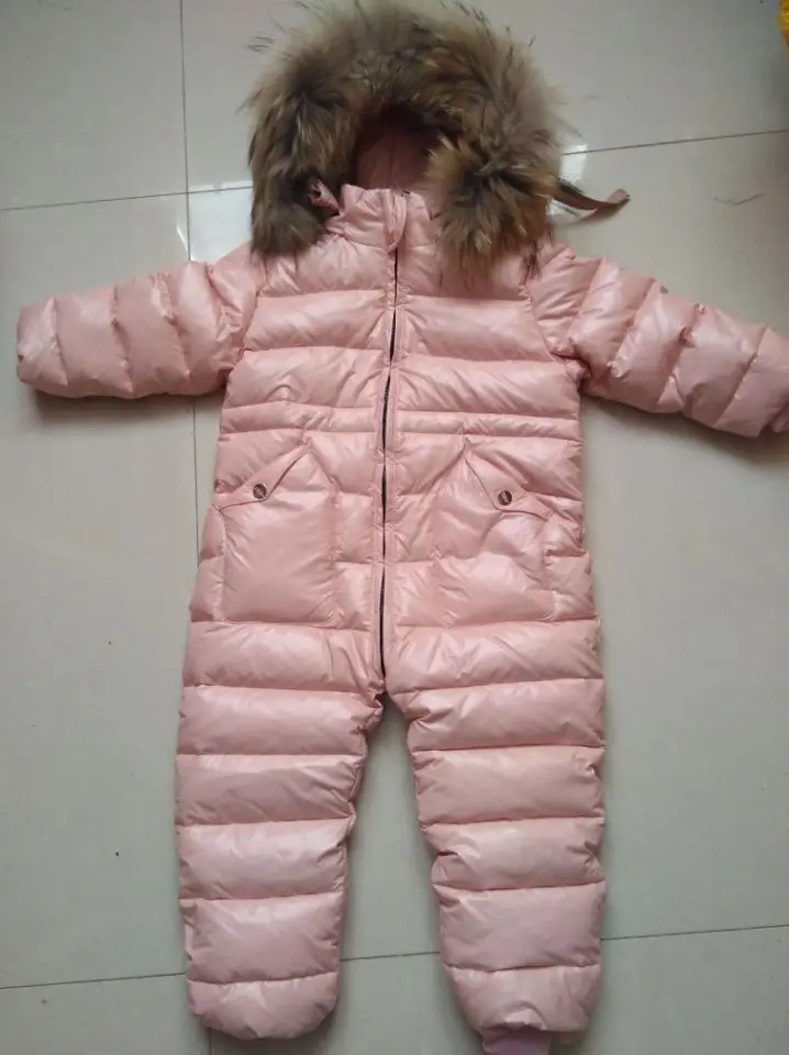 New 2017 Russia winter Boys Clothing Waterproof Down Warm Jacket For Girls Kids 7 Color Thick Jumpsuit Coats White Duck Down 11