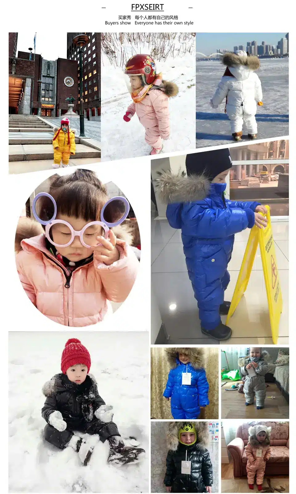 New 2017 Russia winter Boys Clothing Waterproof Down Warm Jacket For Girls Kids 7 Color Thick Jumpsuit Coats White Duck Down 14