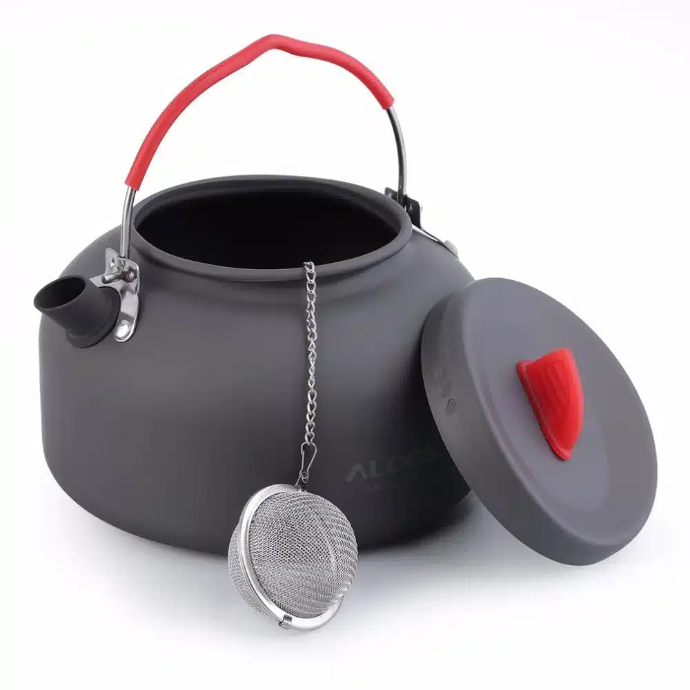 (Ship From Russia / ) ALOCS 1.4L Outdoor Cookware Aluminum Kettle Camping Picnic Pot with Stainless Tea filter Ball 13