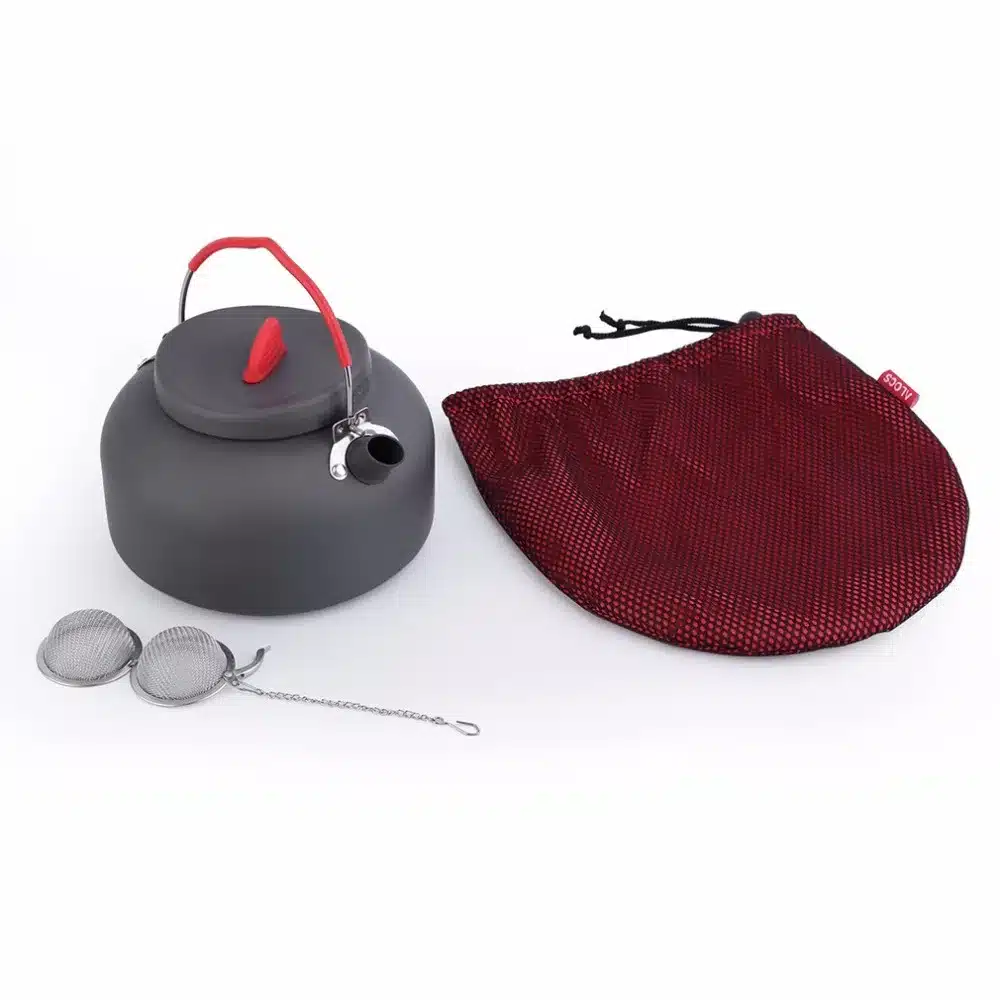 (Ship From Russia / ) ALOCS 1.4L Outdoor Cookware Aluminum Kettle Camping Picnic Pot with Stainless Tea filter Ball 16