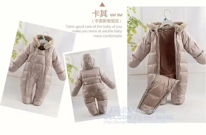 2017 Russia baby girls clothes , winter feather clothing thicken down baby boys clothes newborn down snowsuits infantil overalls 12