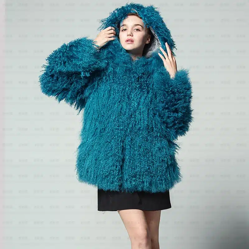New pattern Fashionable Fur Long sleeve Cap Female Tan sheep Loose coat Russia Woman thickening Lined Large size winter Jacket 16