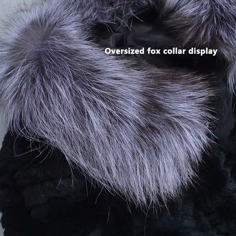 New pattern Real Rabbit fur coat Fox feather collar Belted Fox cuff Large size winter Russia Woman fashion Warm Pockets 5XL coat 17