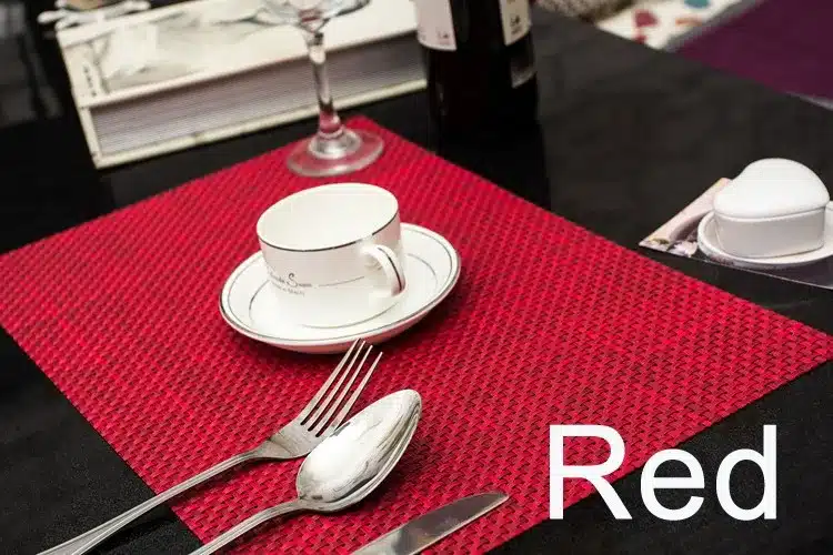 4 Pcs/lot weave Placemat fashion pvc dining table mat disc pads bowl pad coasters waterproof table cloth pad slip-resistant pad 7