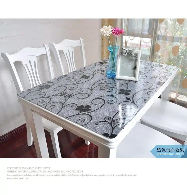 PVC waterproof table cloth soft glass plastic tablecloth table MATS from XiCha several pad frosted crystal plate 9
