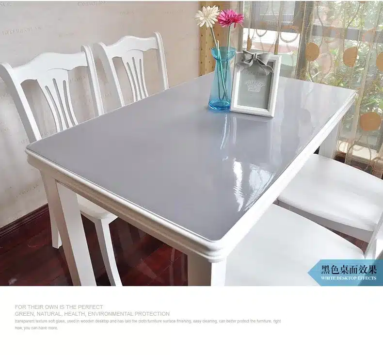 PVC waterproof table cloth soft glass plastic tablecloth table MATS from XiCha several pad frosted crystal plate 14