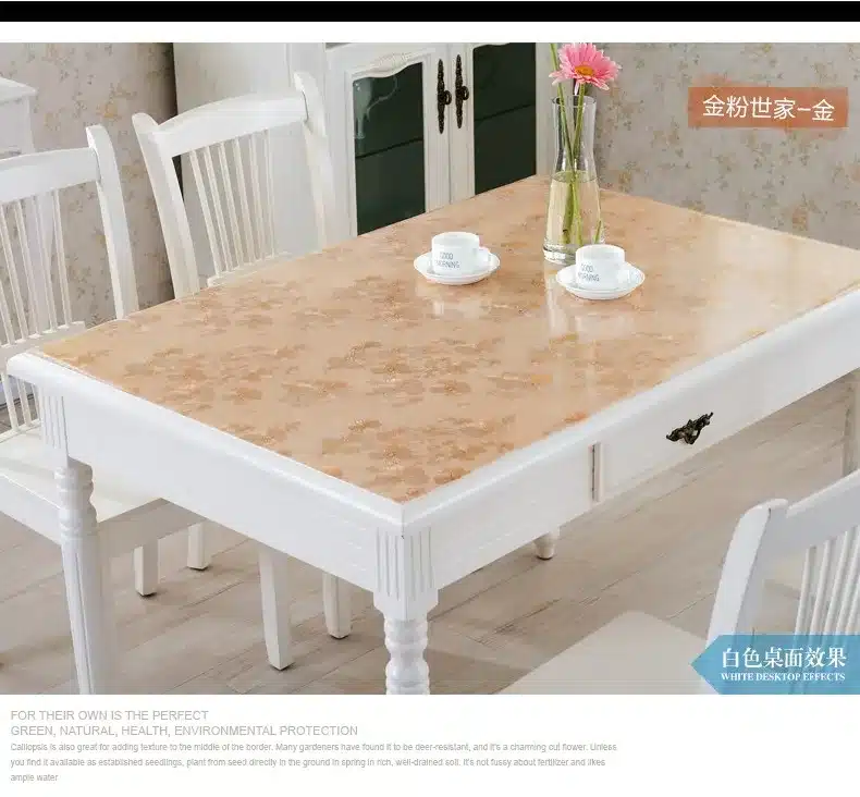 PVC waterproof table cloth soft glass plastic tablecloth table MATS from XiCha several pad frosted crystal plate 16