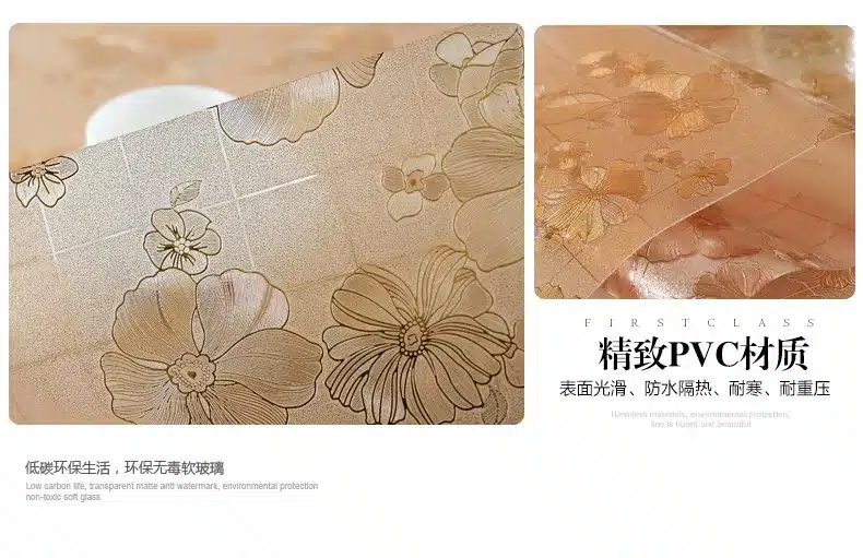 PVC waterproof table cloth soft glass plastic tablecloth table MATS from XiCha several pad frosted crystal plate 17