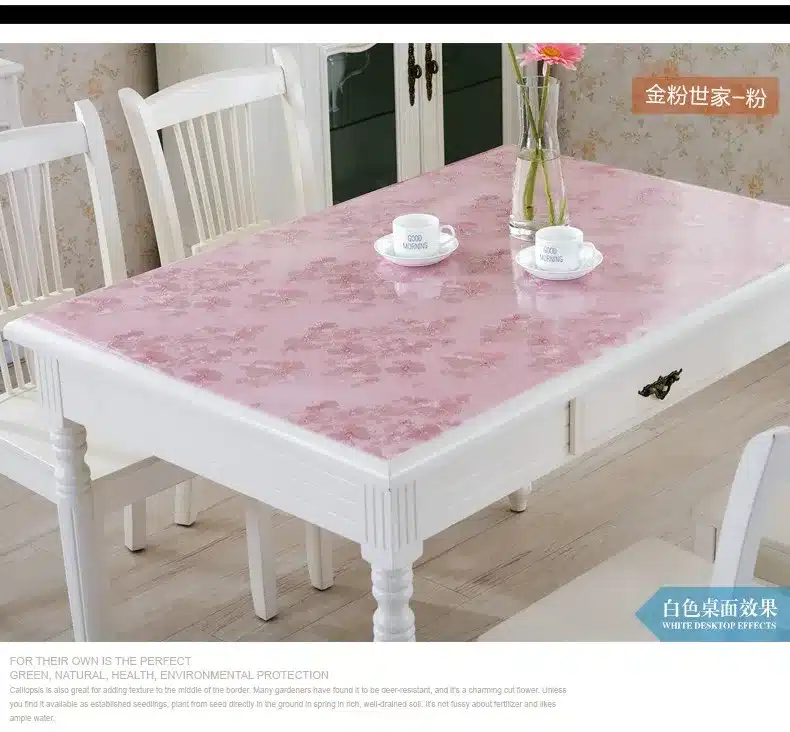 PVC waterproof table cloth soft glass plastic tablecloth table MATS from XiCha several pad frosted crystal plate 19