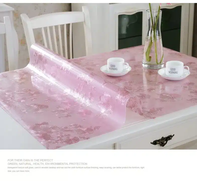 PVC waterproof table cloth soft glass plastic tablecloth table MATS from XiCha several pad frosted crystal plate 21
