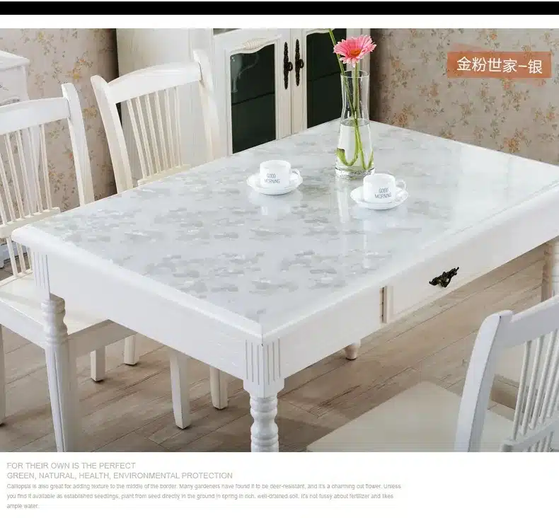 PVC waterproof table cloth soft glass plastic tablecloth table MATS from XiCha several pad frosted crystal plate 22
