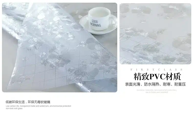 PVC waterproof table cloth soft glass plastic tablecloth table MATS from XiCha several pad frosted crystal plate 23