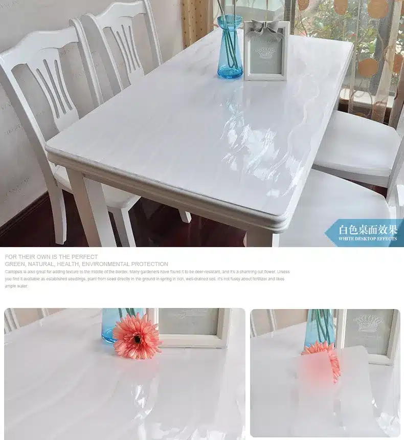 PVC waterproof table cloth soft glass plastic tablecloth table MATS from XiCha several pad frosted crystal plate 28