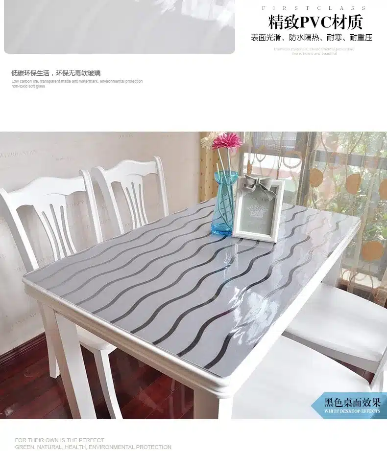 PVC waterproof table cloth soft glass plastic tablecloth table MATS from XiCha several pad frosted crystal plate 29