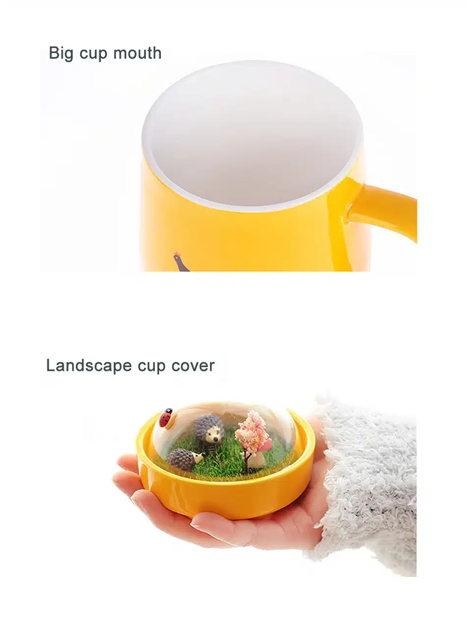 EasyZreal Creative Cartoon Animal Micro Landscape Caneca Milk and Coffee Mug 400mlHigh-capacity Office Ceramic Cups Beauty Gifts 12